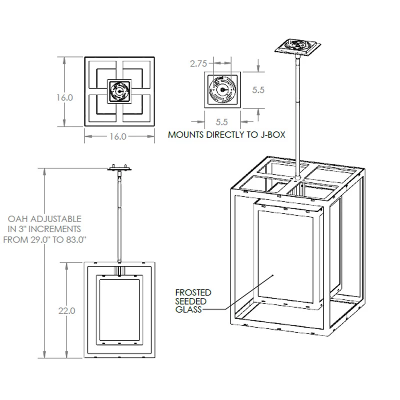 Double Box Outdoor Pendant