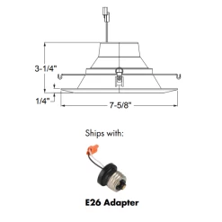 6RLDG4 6 Inch LED Retrofit Baffle Trim