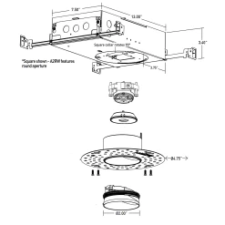 Atomos 2 Slim Round Trimless Wall Wash / IC Airtight Housing