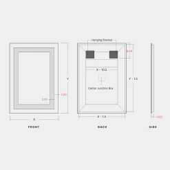 Classic L01B Vertical Full Frame Inset LED Mirror