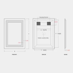 Classic L01D Vertical Full Frame Inset LED Mirror