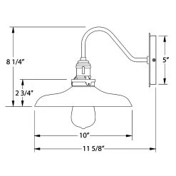 Uno Curved Arm Cap Wall Light