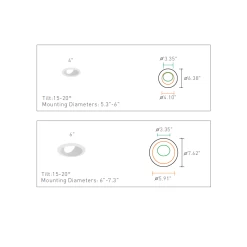 Commercial J-Box Round Wall Wash Reflector Trim