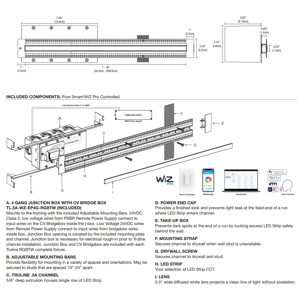 TruLine .5A Trucolor RGBTW Plaster-In LED System