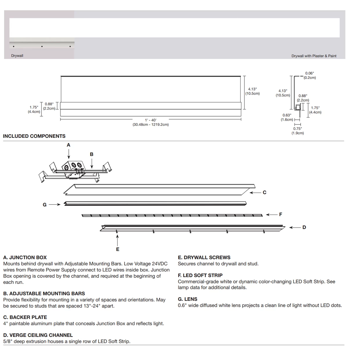 Verge Ceiling Tunable White 2K6K Plaster-In System