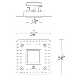 Aether 2IN Square Trimless Adjustable Downlight Shower Trim
