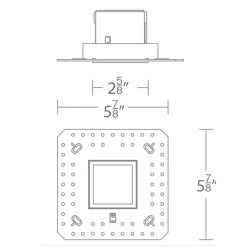 Aether 2IN Square Trimless Wall Wash Trim