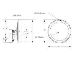 Baci Junior Round Double Arm Wall Mirror