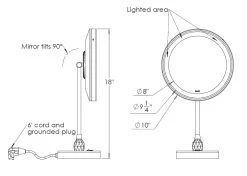 Baci Senior Vanity Mirror With Crystal Trim