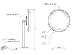 Baci Senior Fixed Height Vanity Mirror