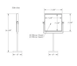 Baci Basic Square 1X/3X Reversible Vanity Mirror