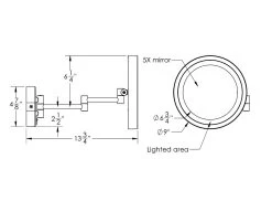 Baci Basic Round Double Arm Wall Mirror