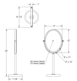 Baci Basic Large Oval Vanity Mirror