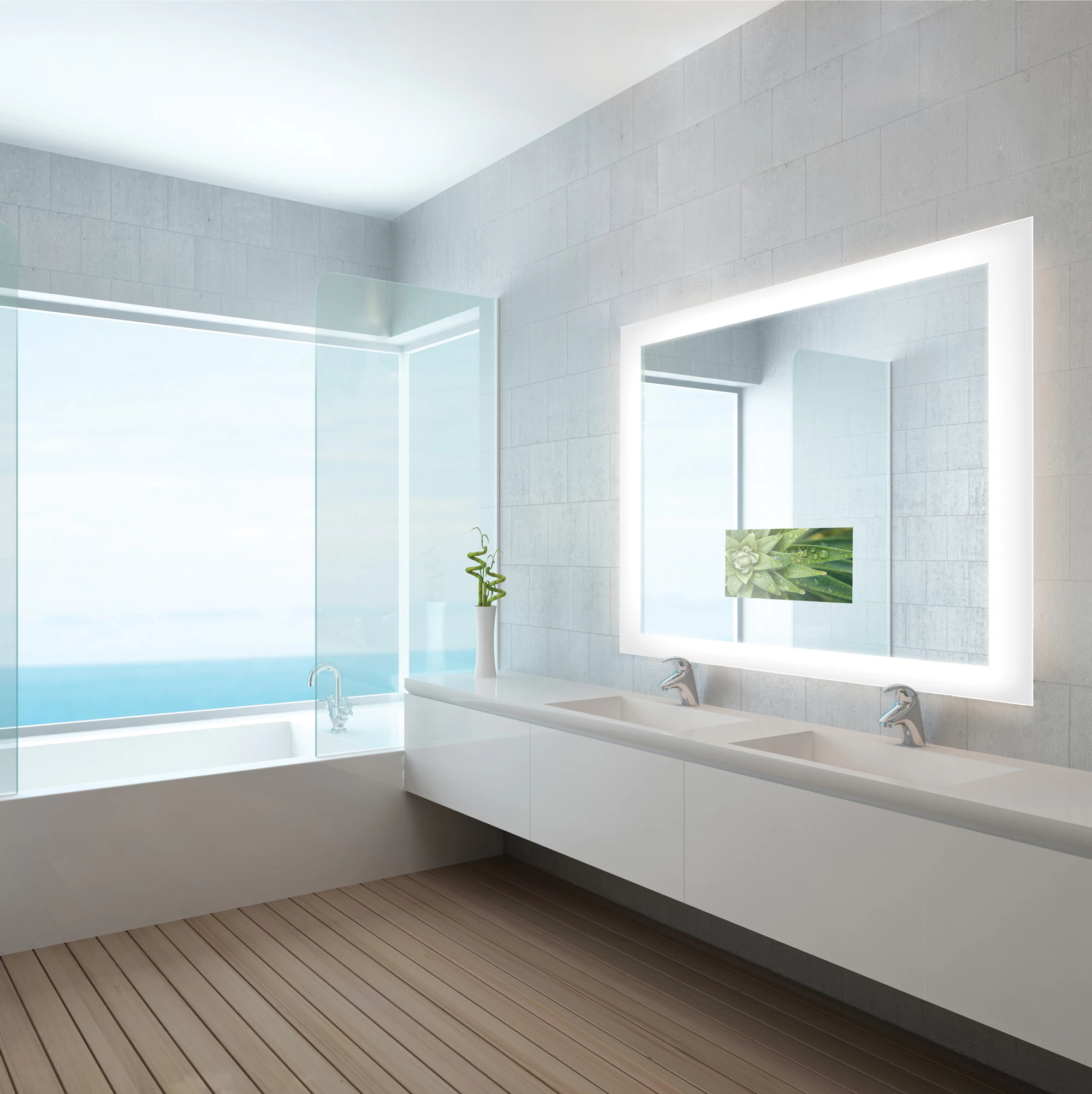 Silhouette Lighted Mirror With TV - Image 3