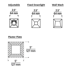 Entra CL 2IN Square Flangeless Trim